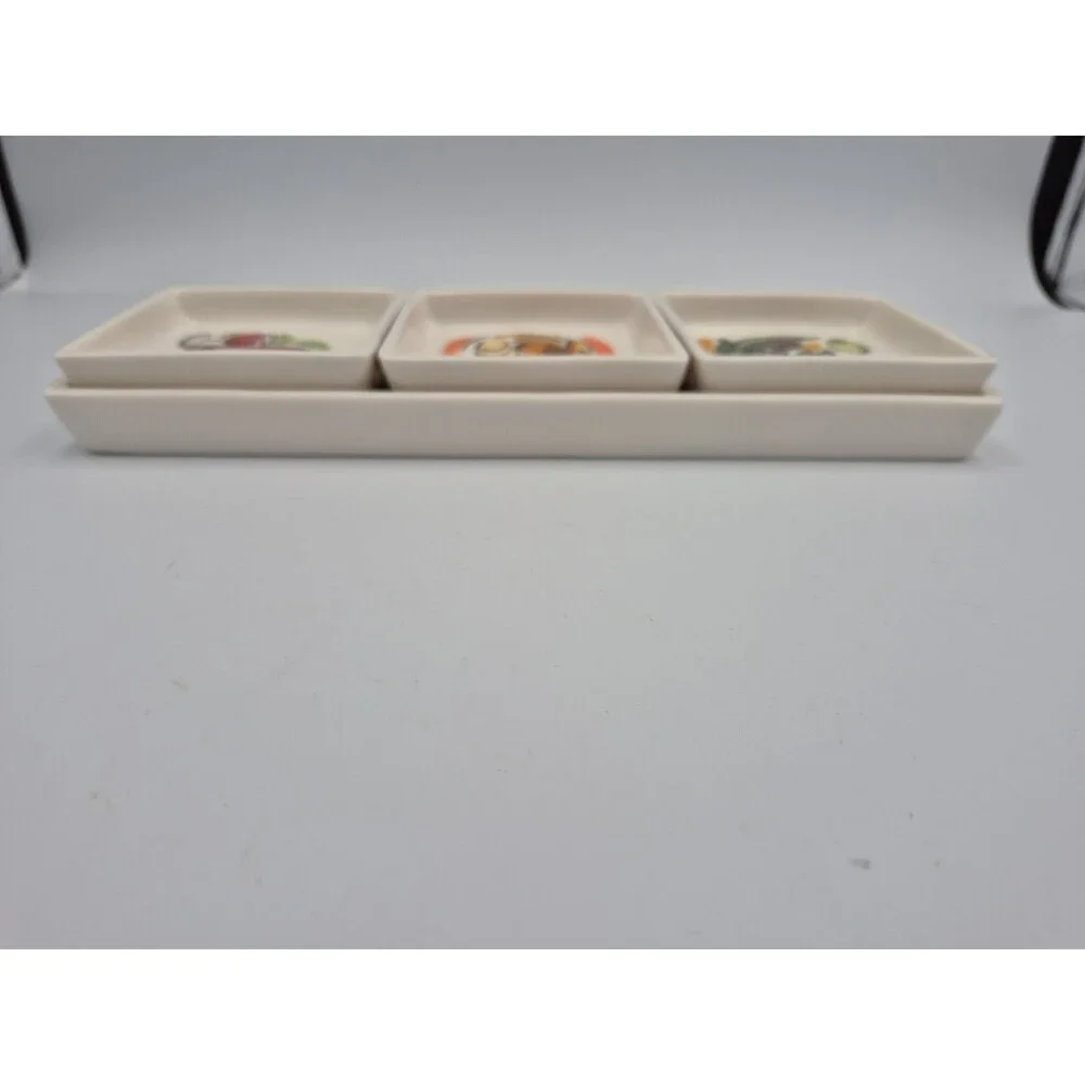 Vintage  Avon Party Crudité Cracker or Bread & Toppings Servers Trays Great Cond